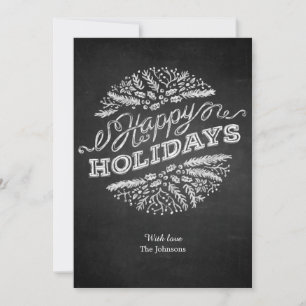 Carte Chalkboard Happy Holidays 5x7 manuscrite