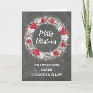 Carte Chalkboard Soeur & Frère en Droit Joyeux Noël