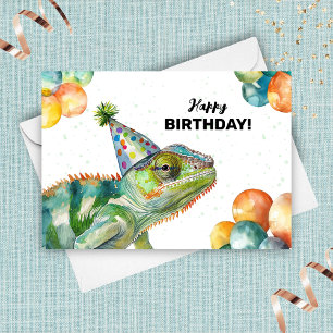 Carte Chameleon Lizard Animal sauvage Coloré Casquette A