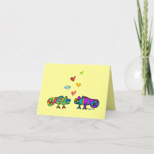 Carte Chameleon Valentine deux cartons