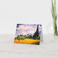 Champ de blé Vincent Van Gogh avec Cyprès