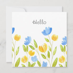 Carte Champ de fleurs bleu jaune