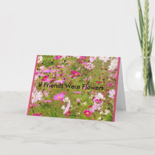 Carte Champ De Fleurs Roses Amitié