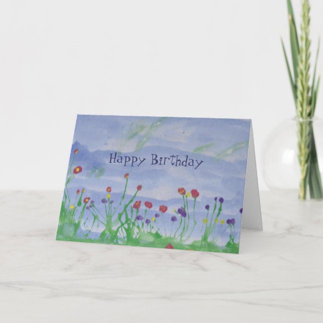 Carte CHAMP FLEURS-Carte d'anniversaire (Devant)