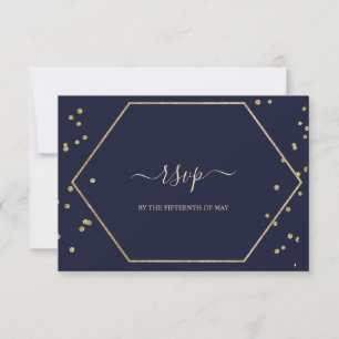 Carte Champagne et bleu profond 2 RSVP