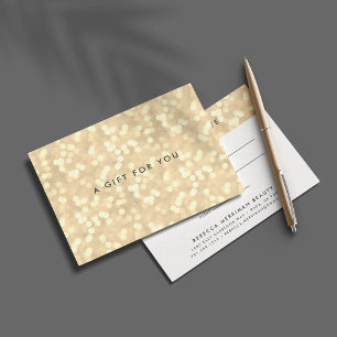 Carte Champagne Gold Bokeh Certificat cadeau
