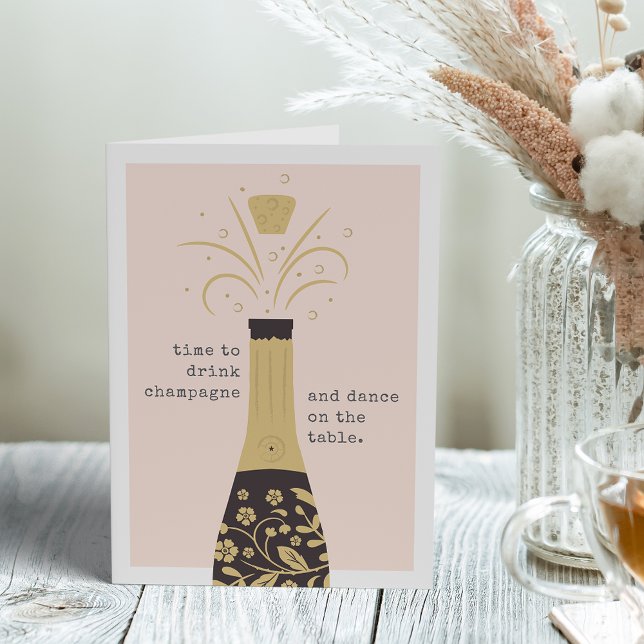 Carte Champagne Pop | Salutation d'anniversaire (Créateur téléchargé)