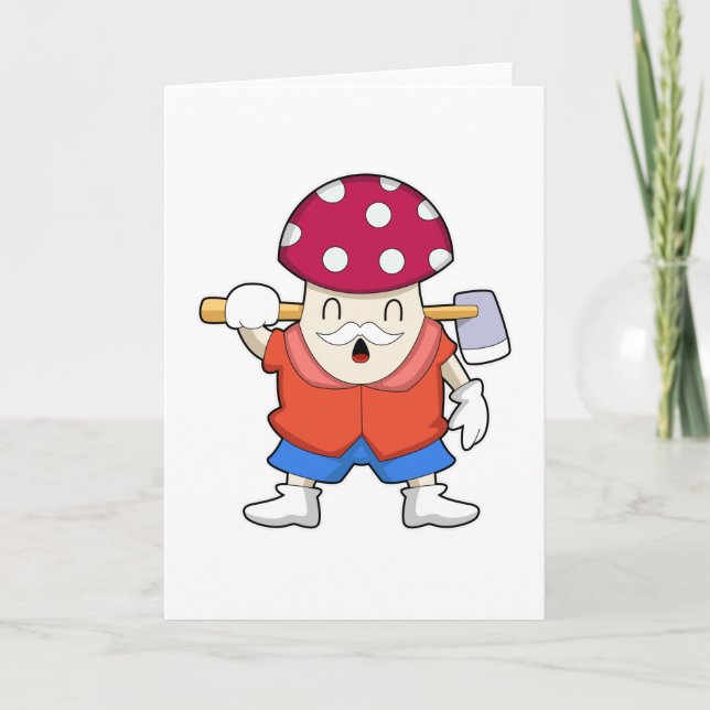 Carte Champignon en tant que fermier avec une hache (Devant)