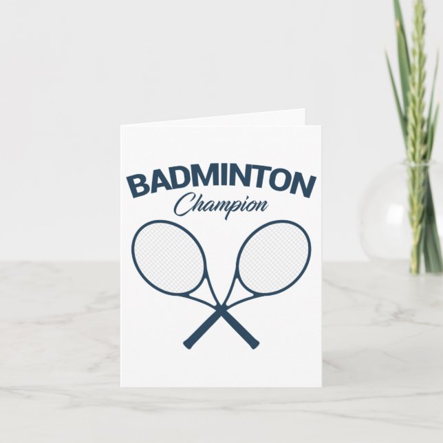 Carte Champion de Badminton I Racket I Shuttle I Badmint (Devant)