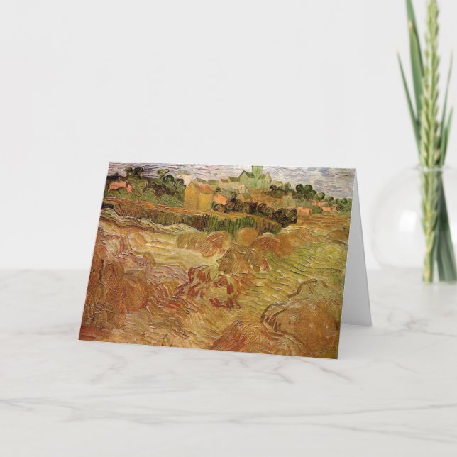 Carte Champs de blé avec Auvers par Vincent van Gogh (Devant)