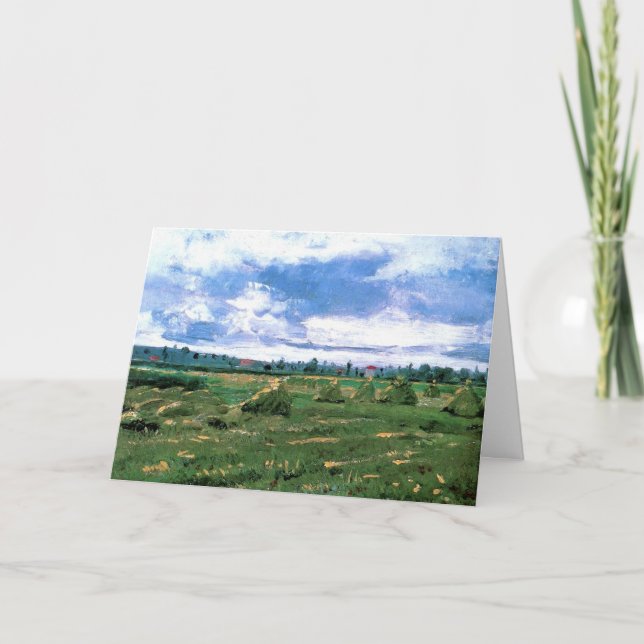 Carte Champs de blé avec Haystaches par Vincent van Gogh (Devant)