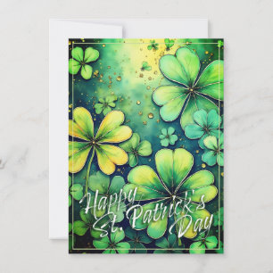 Carte Chance à la Saint-Patrick - Trèfles aquarelle 🍀✨