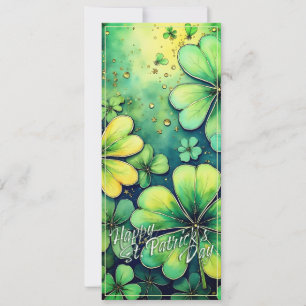 Carte Chance à la Saint-Patrick - Trèfles aquarelle 🍀✨