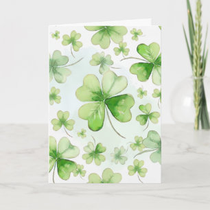 Carte Chance Aquarelle Trèfle à Quatre Feuilles Maman Pa