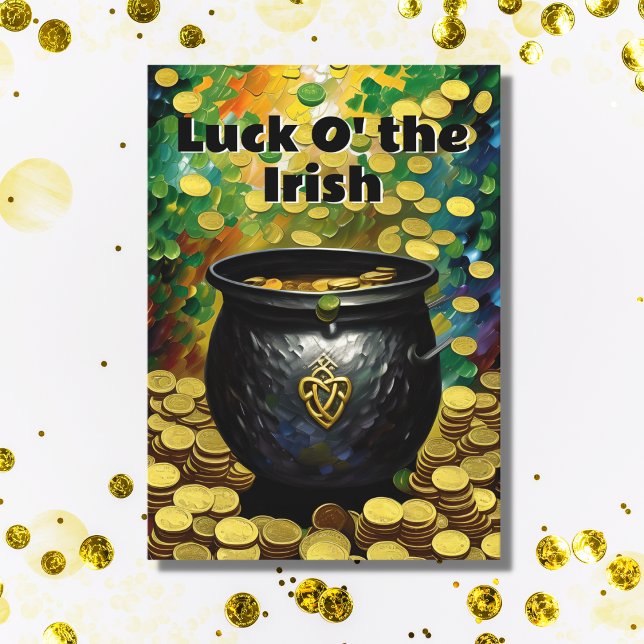Carte Chance O'the Irish St. Patrick's Day Pot of Gold (Créateur téléchargé)