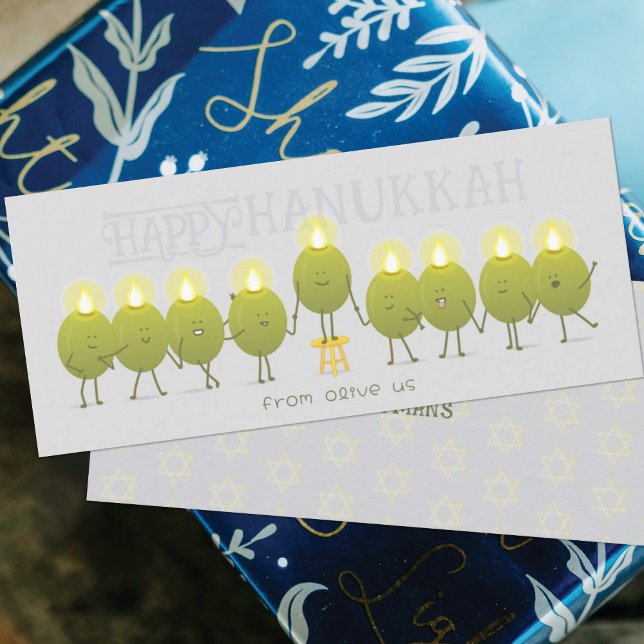 Carte Chandelier de Hanukkah Olives | Groupe Gris (Créateur téléchargé)