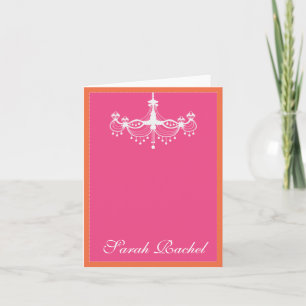 Carte Chandelier rose et orange chaud