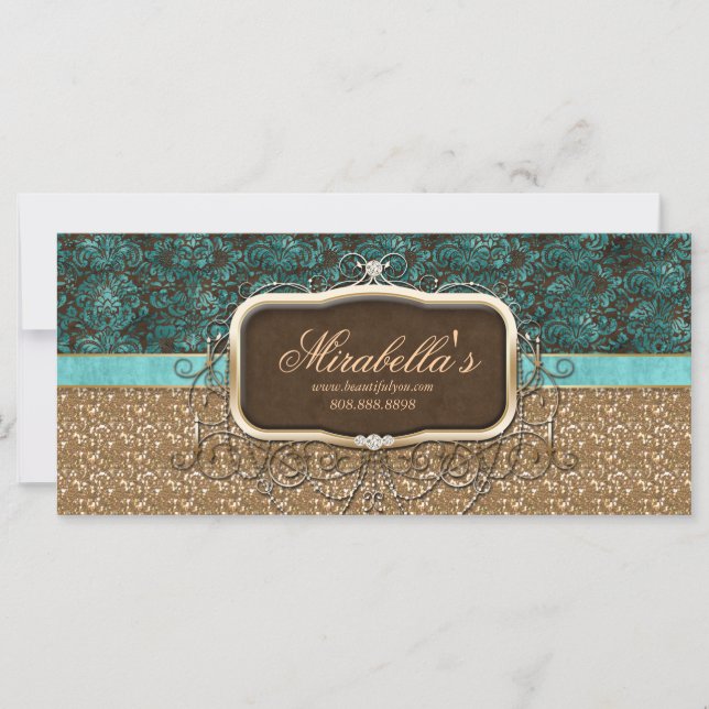 Carte Chandelier Tanning Salon Certificat cadeau Or (Devant)