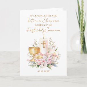 Carte Chandelle de Chalice de Première Sainte Communion 