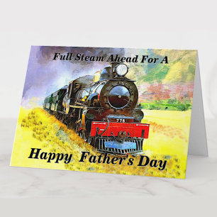 Carte Change Text Add Name Steam Train Fathers Day Card