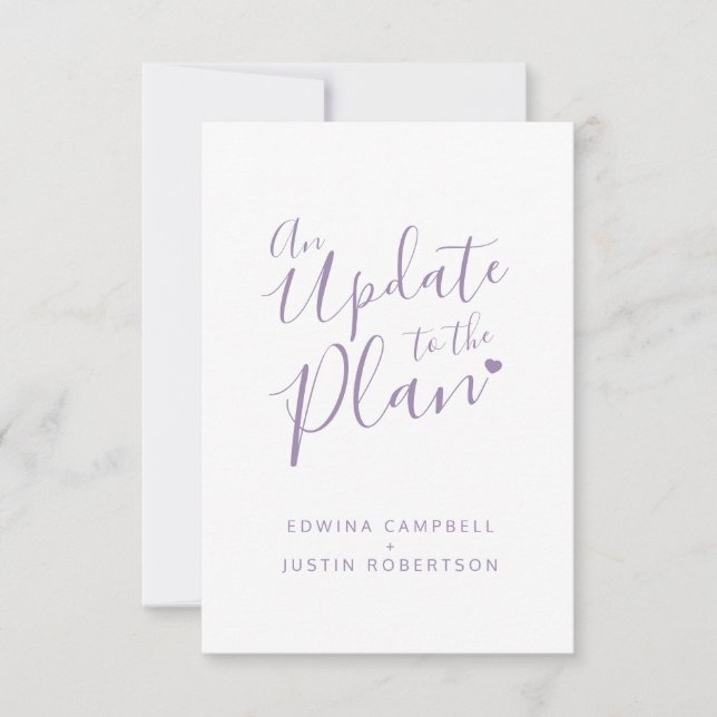 Carte Changement mariage du plan violet blanc annulation (Devant)