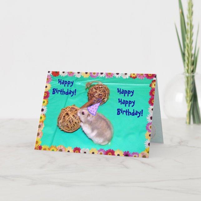 Carte Chant Hamster-Gram Voeux d'anniversaire (Devant)