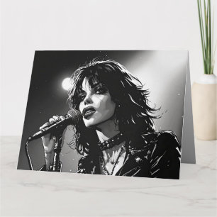 Carte Chanteur Goth Punk de style BD N&B des années 50
