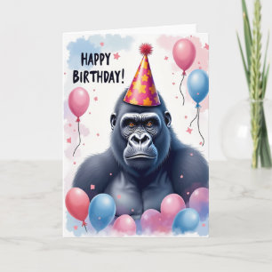 Carte Chapeau de Fête de Singe Majestueux