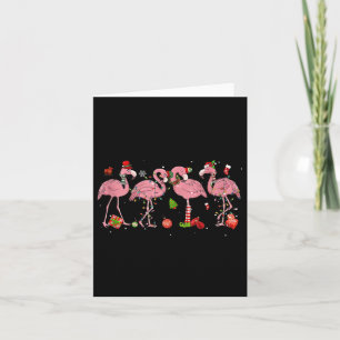 Carte Chapeau de Flamant Nk Santa Joyeux Noël Lumières F