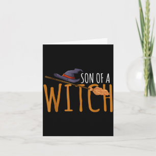 Carte chapeau de halloween fils de sorcière