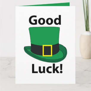 Carte Chapeau de Leprechaun Bonne Chance St Patricks Day