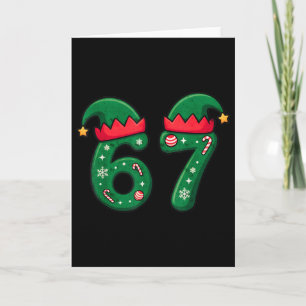 Carte Chapeau de lutin de Noël viral 67 6 7 Tendance Mem