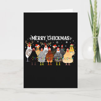 Carte Chapeau de Santa Farmer de poulet joyeux Chickmas 