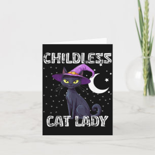 Carte Chapeau de sorcière effrayant de chat de dame sans