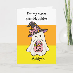 Carte Chapeau de Sorcière Mignon Fantôme Halloween Petit