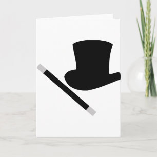 Carte chapeau magique et baguette magique