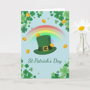 Carte Chapeau trèfle irlandais minimal