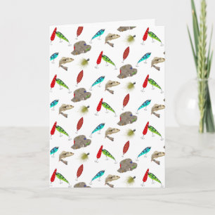 Carte Chapeaux et leurres de pêche d'anniversaire