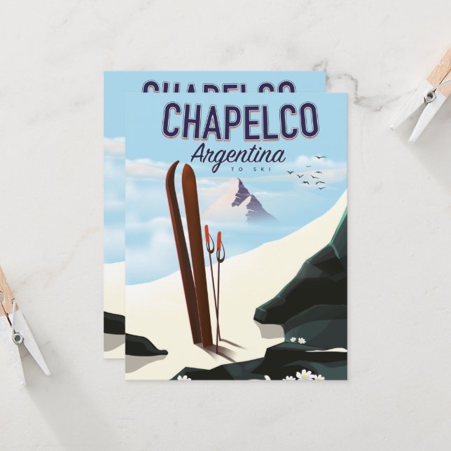 Carte Chapelco Argentine à Ski (Devant/Arrière en situation)