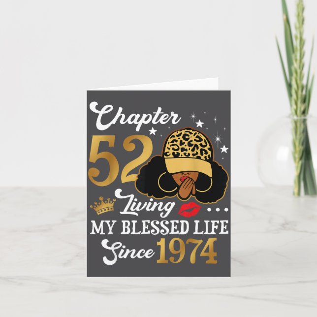 Carte Chapter 52 Living My Blessed Life Since 1974 Afro  (Devant)