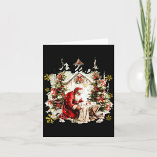 Carte Chaque genou fléchira drôle de Père Noël agenouill