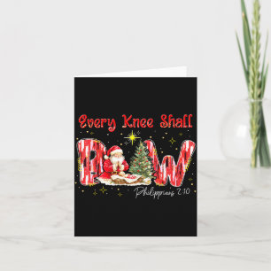 Carte Chaque genou fléchira Santa Noël Scène de la Nativ