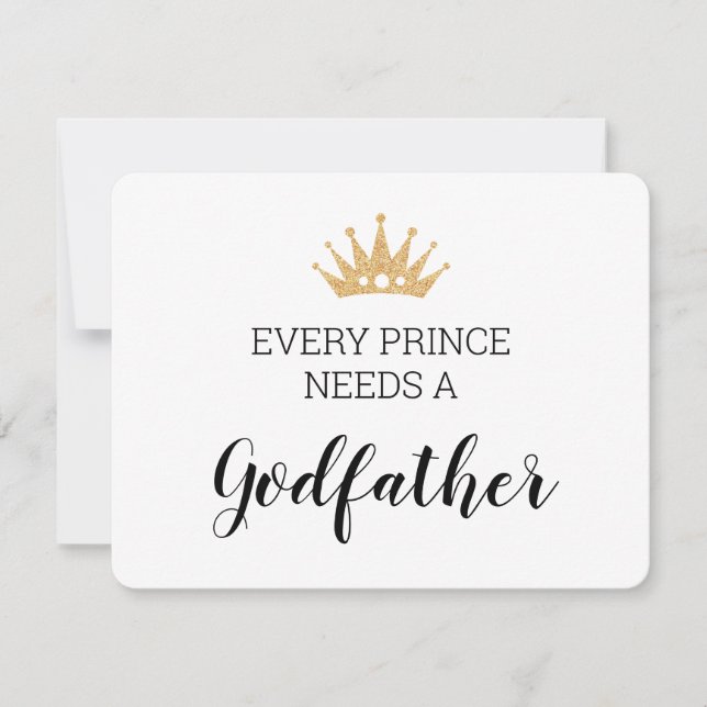 Carte Chaque Prince A Besoin D'Un Baptême Parrain (Devant)