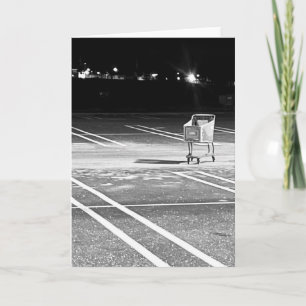 Carte Chariot Abandonné dans un Parking Vide