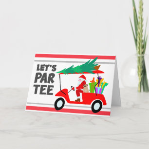 Carte Chariot de golf avec Santa Claus Let Par Tee Golfe