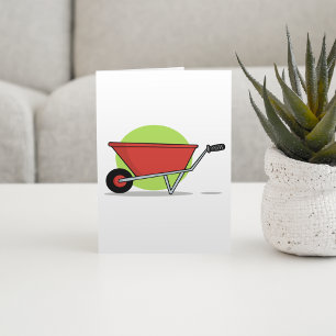 Carte Chariot de jardin à roue rouge