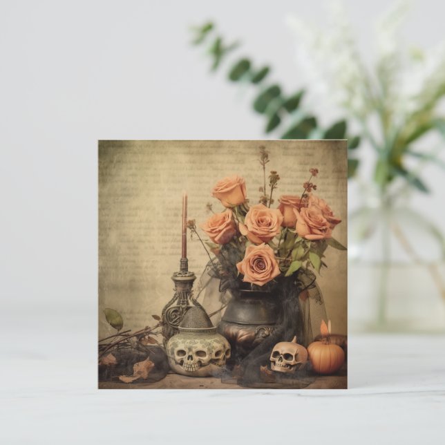 Carte Chariot Halloween vintage (4) (Debout devant)