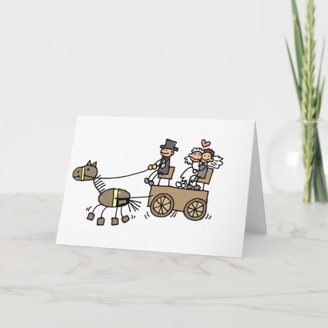 Carte Chariot hippomobile pour des mariages (Devant)