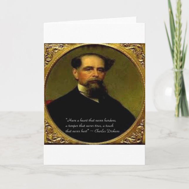 Carte Charles Dickens et Citation Coeur (Devant)