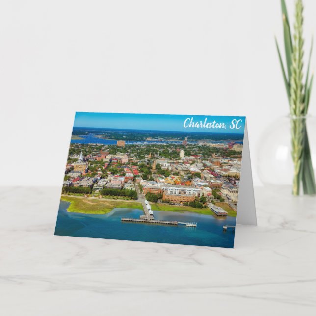 Carte Charleston Caroline du Sud City Skyline Photo (Devant)